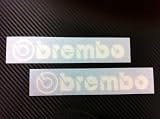 2 X Brembo Racing Decal Sticker (New) White Size 6.5''x 1.25''