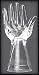 ~ Clear Glass Mannequin Hand Arm Jewelry Ring Display
