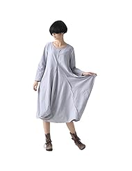 Plus Size Slit Ankle Length Cotton  Dress