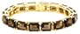 Yellow Gold Overlay Sterling Silver Smoky Quartz Rectangular-Cut Bracelet, 7.25"