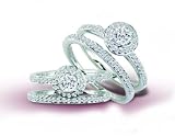 14K White Gold Diamond Wedding Set - GH I1 - 0.50 Ct. to 1.50 Ct.