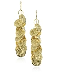 Devon Leigh "Bold Gold" Gold Gypsy Coin Chain Cluster Earrings