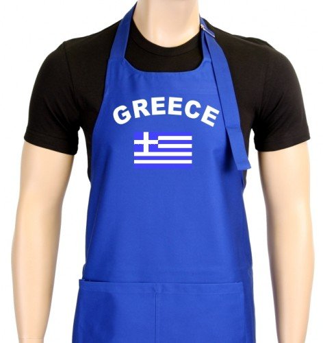 Coole-Fun-T-Shirts Uni Grillschürze EM 2012 Greece, blau, One size, GS10483_Greece_Blau