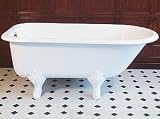 61 inches Herbeau Creations Classic Clawfoot Tub with No Faucet Drillings