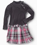 Sweet Heart Rose Girls Plaid Drop Waist Dress