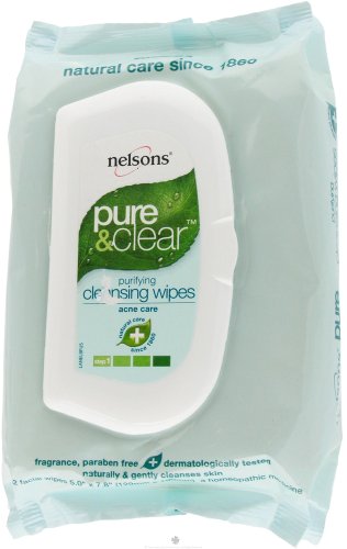  Nelsons hom-opathie hom-opathique soins Pur  &  Clear Nettoyant acn- lingettes 32 comptes 222186