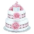 Bloomers Baby Diaper Cake Modern Pink Mums 2-Tier