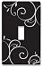 Black & White Swirls Single Toggle Switch Plate Cover - No Visible Screws