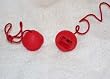 Billiard rubber chalk holder red set of 2 w/ tether