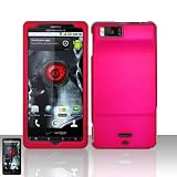 41aspyDGNnL. SL160  Motorola Droid X MB810 Rubberized Hot Pink Premium Phone Protector Hard Cover Case