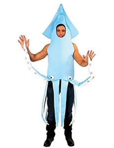 Costume Carnevale Halloween Travestimento Calamaro Blu animale - adulto
