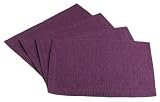 DII Two-Tone Set of 4 Placemats, Blackberry