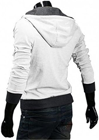 Cottory Men's Oblique Zipper Hoodie Cosplay Costume Top Coat Jacket