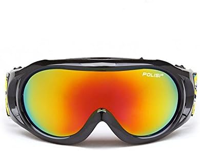 Professional children's ski goggles double anti-fog ski goggles spherical big vision glasses for men and women(Black # 01)