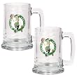 Boston Celtics 2pc 15oz Glass Tankard Set - Primary Logo NBA Basketball