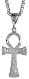 Sterling Silver Ankh Cross Pendant, 1 5/8 (42 mm) tall