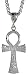 Sterling Silver 1 5/8 (42 mm) Diamond Cut Ankh Cross Pendant