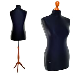 Schneiderpuppe weiblich Gr. 34/36 �berzug: schwarz, Fu�: Holz-Dreibein, Farbton: nussbaum