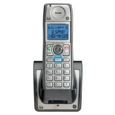 GE Digital 28203EE1 - Cordless extension handset w/ call waiting caller ID - DECT 6.0 - black, silver