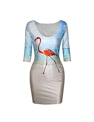 Sexy Polyester/Spandex Animal Print Elbow Length Sleeves Mini Dress 