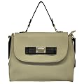 Bow Detail Fashion Cross Body / Shoulder Bag Beige & Black