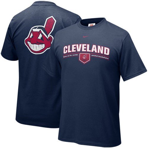 Nike Cleveland Indians Navy Blue Arched Date T-shirt