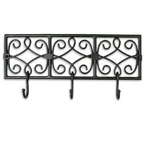 Coat Hook Rail rack BOURBON Street Home Decor Black IRON Hanging