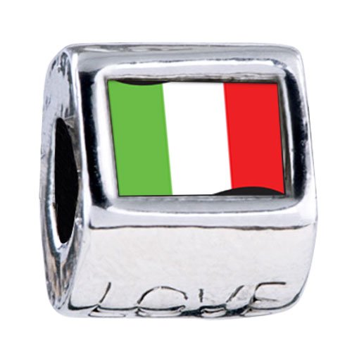 Soufeel Italy Flag Love European Beads Fits All Pandora/troll/chamilia