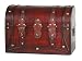Antique Style Round Top Wood Trunk with straps