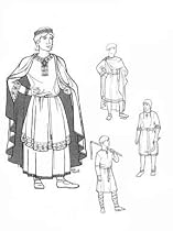 Men of Medieval Romanesque Period Pattern