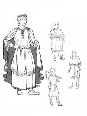 Men of Medieval Romanesque Period Pattern