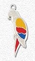 Solid Sterling Silver Colorful Parrot Charm