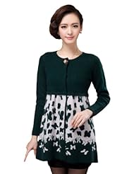 Apparel: Camii Mia Womens Winter Elegant Long 100% Mink Cashmere Coat (X-Small, Green)