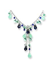 SS 16in Blue Crystal/Blue Freshwater Cult. Pearl/Chalcedony Necklace