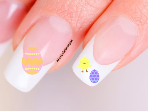 Easter Eggs n' Baby Chicks Nail Decals-Waterslide Nail Decals