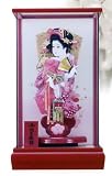 羽子板 ケース飾り 遥(鮮紅色塗) 10号 (高さ45cmまで)