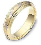 5.5mm 14 Karat Titanium & Yellow Gold Wedding Band Ring