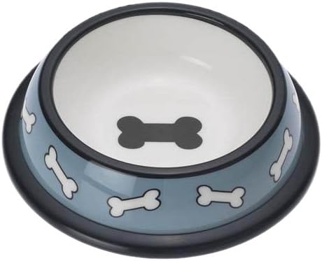 Petrageous Designs Scattered Bones 6.25" Plastic Pet Bowl, Dusty Blue