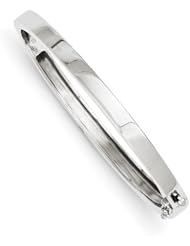 14k White Gold 5.3mm Polished Casted Hinged Bracelet Bangle. Metal Wt- 24.65g