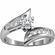 14K White Gold Diamond Engagement Ring - 0.43 Ct.