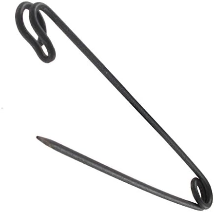 Made in USA Black Matte Enamel Mens Collar Bar Safety Pin 2 1/2" Ky and Co