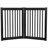 Two 32 Panel Free Standing Pet Gate in Black