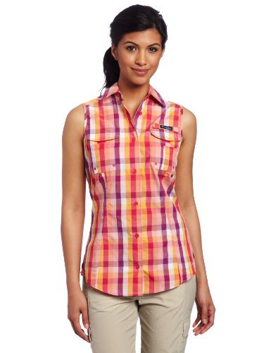 Columbia Women's Super Bonehead Sleeveless Shirt, X-Large, Bright Rose/Large Multi Check On Sale