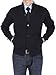Luciano Natazzi Mens Mock Neck Ribbed Long Sleeve Cardigan Sweater Relaxed Fit