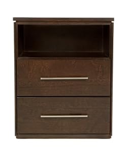 Offspring York 2 Drawer Night Table, Java