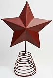 Painted Metal Star Tree Topper with Coil Spring Base