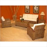 Pegasus Rattan Deep Seating Group Fabric: Banana Bay Chili