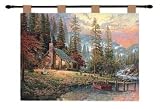 Thomas Kinkade A Peaceful Retreat Tapestry Wall Hanging by Manual Woodworkers and Weavers