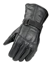 Raider Black Leather Motorcycle Riding Gloves