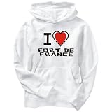 Hoodie Mens White I love Fort-De-France  Capitals